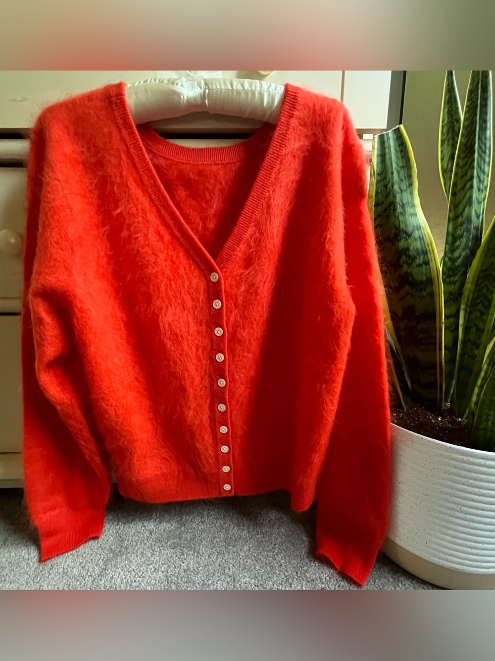 NWT J CREW Brushed Reversible Cashmere Button Down Sweater M